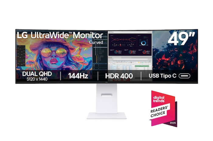 Vista Frontal monitor LG UltraWide Dual